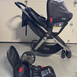 Britax B Free stroller and carseat w/ base