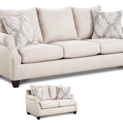 Cream Sofa Loveseat Set