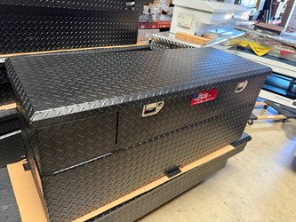 RDS 60 Gallon Transfer Tank & Toolbox Combo With 8 GPM Pump Black Aluminum 55X20X22.75 Model # 73326PC