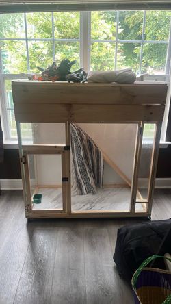 Large Wooden pet Enclosure with Glass Doors