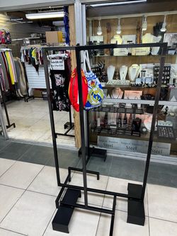 Metal rack for clothing store