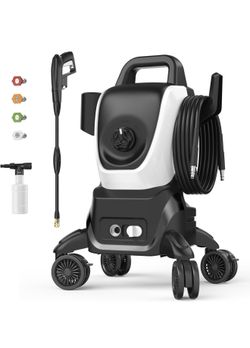 Pressure Washers, Power Washers with 4 Wheels, High Pressure Cleaning Machine for Cars/Fences/Driveways/Patios/Farms/Home Cleaning
