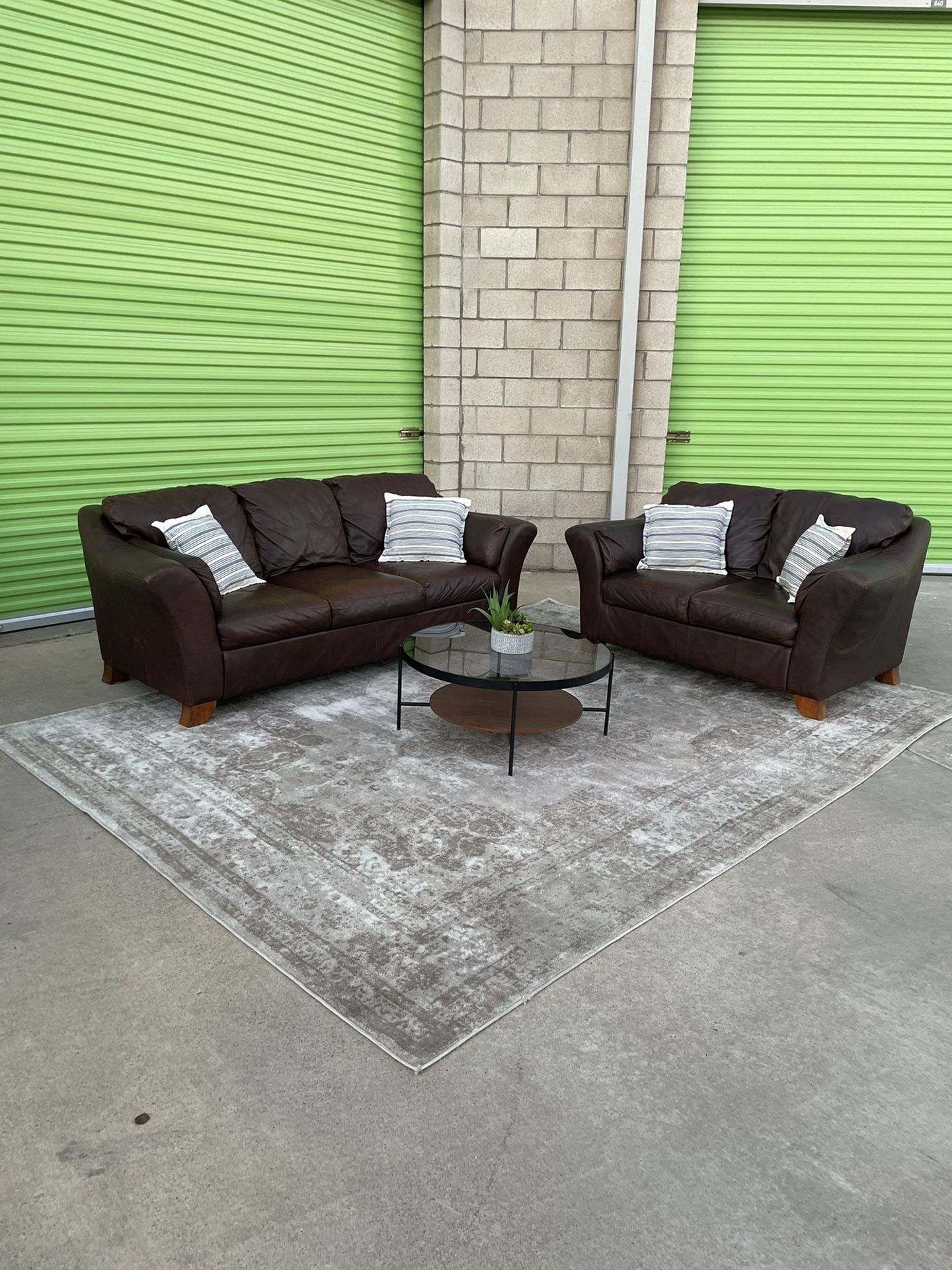Ashley Furniture Leather Couch Sofa Loveseat Set