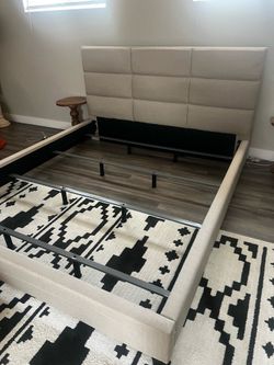 Beige California King Bed Frame