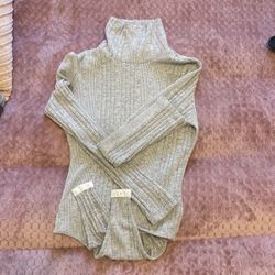 Grey Turtleneck Bodysuit