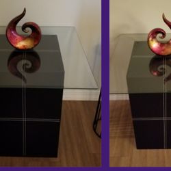 2 Matching Glasstop End Tables