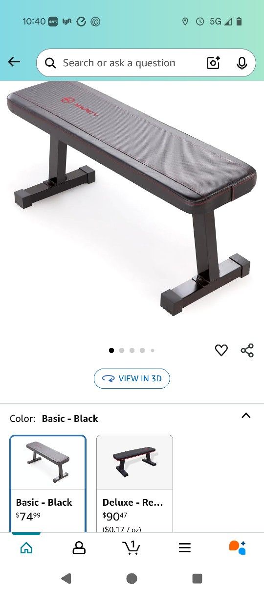 Marcy Flat Utility Weight Bench for Home Gym Weight Training and Ab Exercises