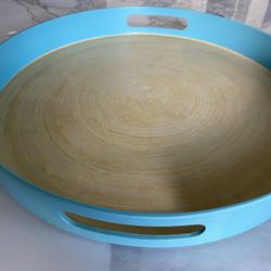 Decorative/Kitchen Tray With Handles in Blue