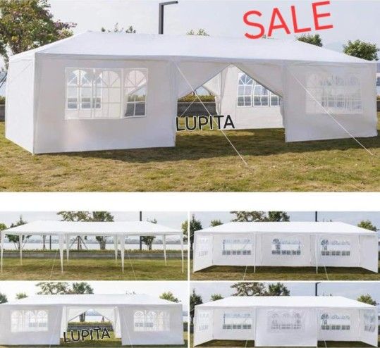 10x30 White Gazebo Wedding Party Tent Canopy With 6 Windows & 2 Sidewalls -8 (FOR SALE)