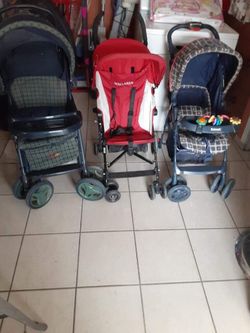 3 strollers