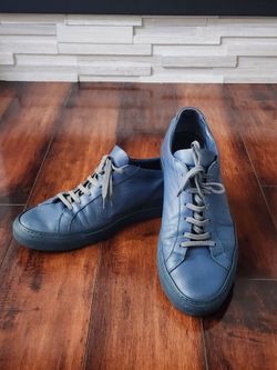 Common Projects Original Achilles Low Blue Leather Sneakers EU 44