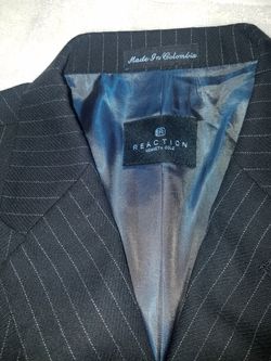 Kenneth Cole Reaction suit black pinstripes