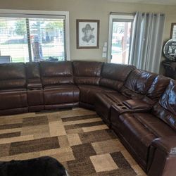 Leather Reclining Sectional