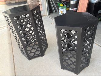 Two wooden black pedestals ($49 ea at Big Lots)