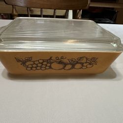 Vintage Pyrex # 503 Old Orchard Refrigerator Dish