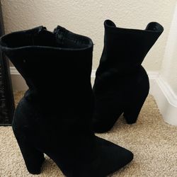 Black Suede Booties