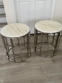 Marble Round End or Side Table