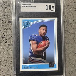 2018 Panini Donruss Rated Rookie Saquon Barkley - SGC 10