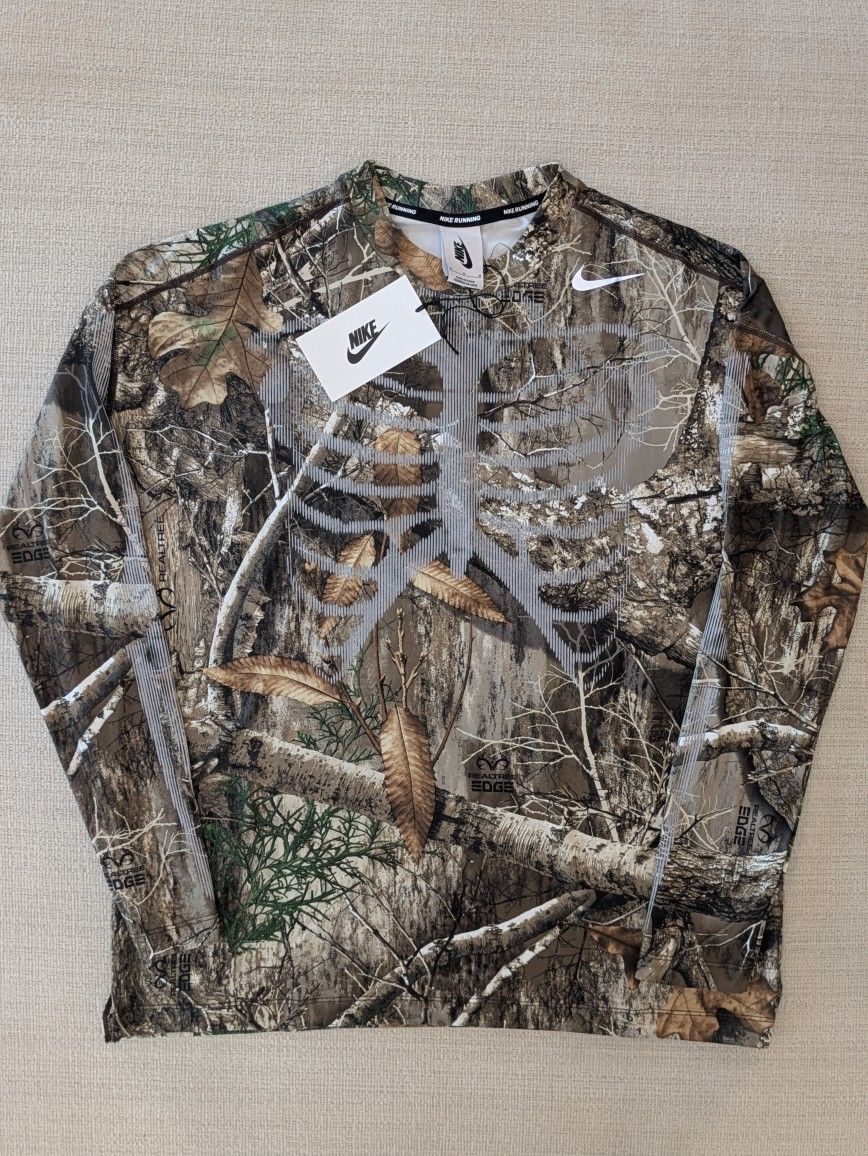NikeLab NRG Skeleton Camo Realtree Running Tech Shirt -  Womens M