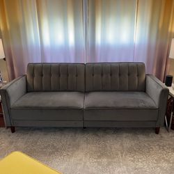Sofa/futon, Blue/grey Velvet 