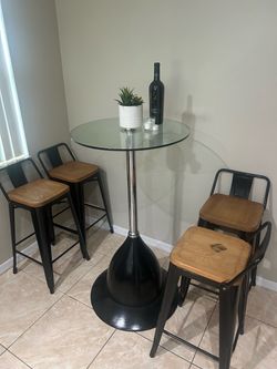 High top table and chairs