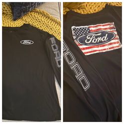 Ford Black 2 Sided Long Sleeve Tee-Shirt, Size XL.  