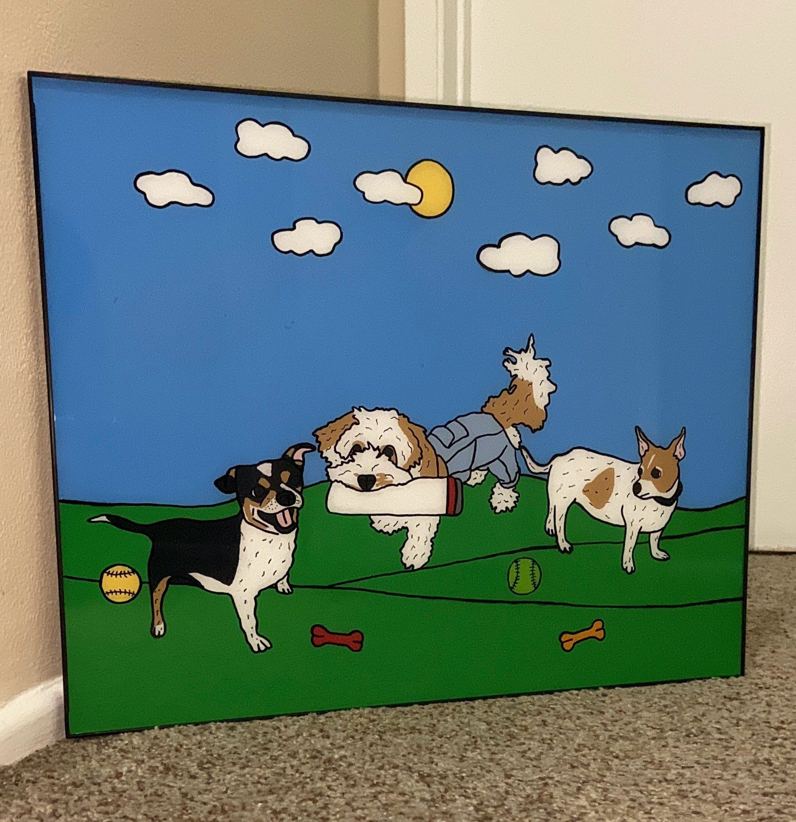 Glass Paintings Family, Friends, Pets, Anime & Cartoon Portraits Available LOCATED IN COVINA