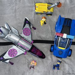 PAW Patrol Mighty Movie Chase Cruiser, Skye Transforming Rescue Jet, & Rubble