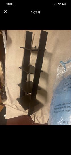 Dark Brown 5-Tier Ladder Shelf