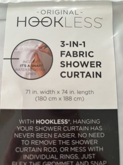 Hookless 3-in-1 Fabric Shower Curtain