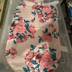 Baby Girl Floral Pink Swaddle Blanket And Hat 