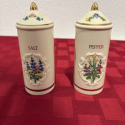 RARE Vintage Lenox Spice Garden Salt And Paper Shakers. 