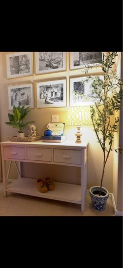 Farmhouse Entryway Console Table w/ Drawers
