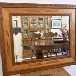 Hudson River - Santa Fe Inlay Oak Beveled Mirror