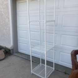 74” inches tall and 17” in wide and deep metal sturdy storage shelf in great condition, cash