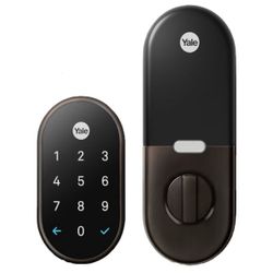 Google Nest x Yale Lock - Tamper-Proof Smart Lock for Keyless Entry - Keypad Deadbolt Lock for Front Door - Oil Rubbed Bronze