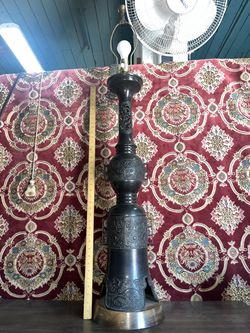 Antique Japanese Bronze Turned Into Lamp