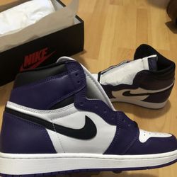 Size 10 Men - Jordan 1 Retro High Court Purple 2.0