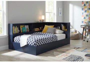 Full size bed with bookcase