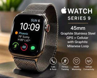 Apple Watch Series 9 – 45mm Stainless Steel GPS + Cellular