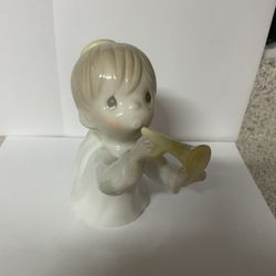 Precious Moments Boy Angel Playing Trumpet 