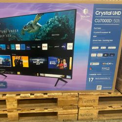 50" Screen Led Smart 4k By Samsung Crystal. 1 Year Warranty