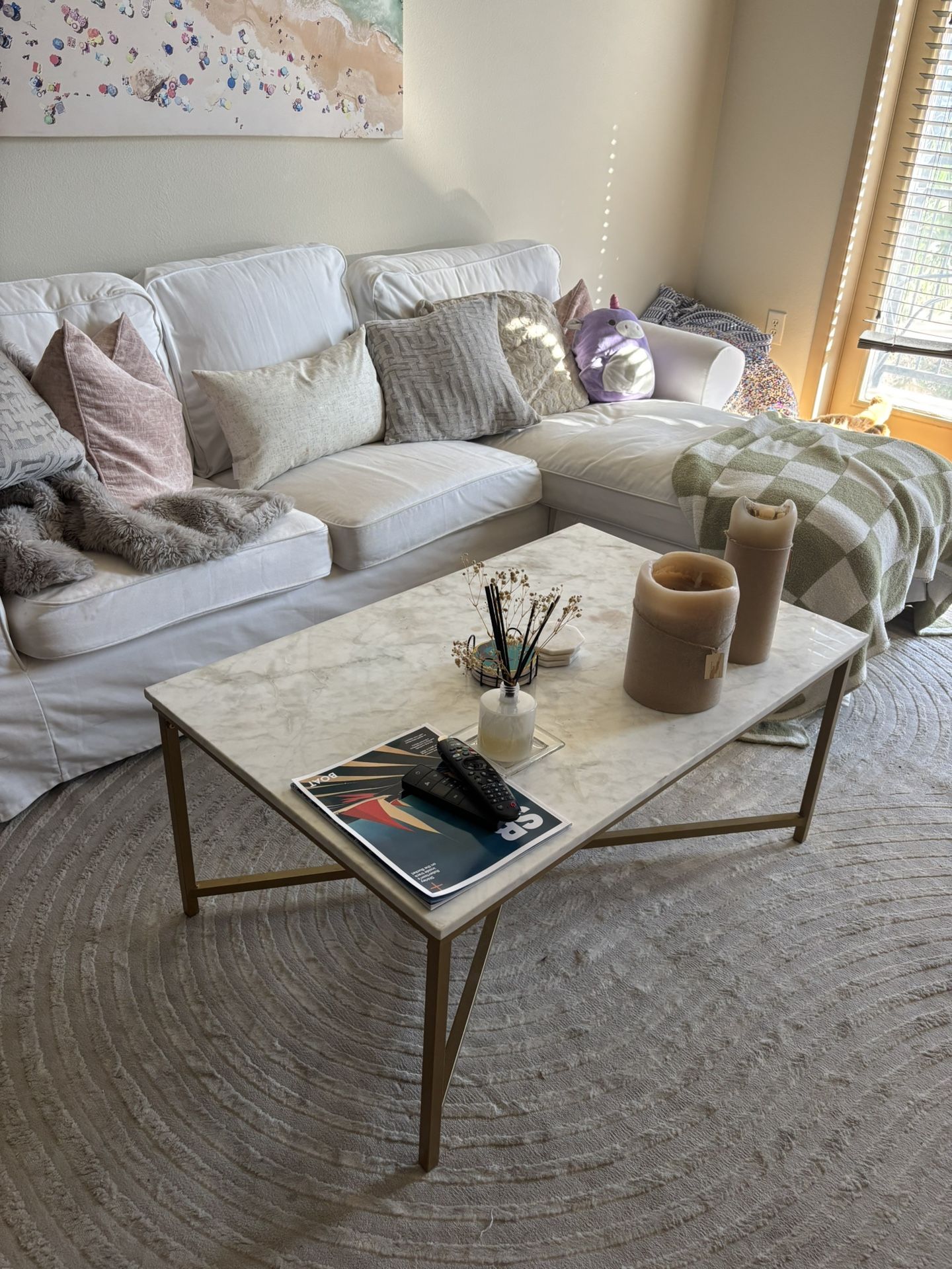White marble coffee table