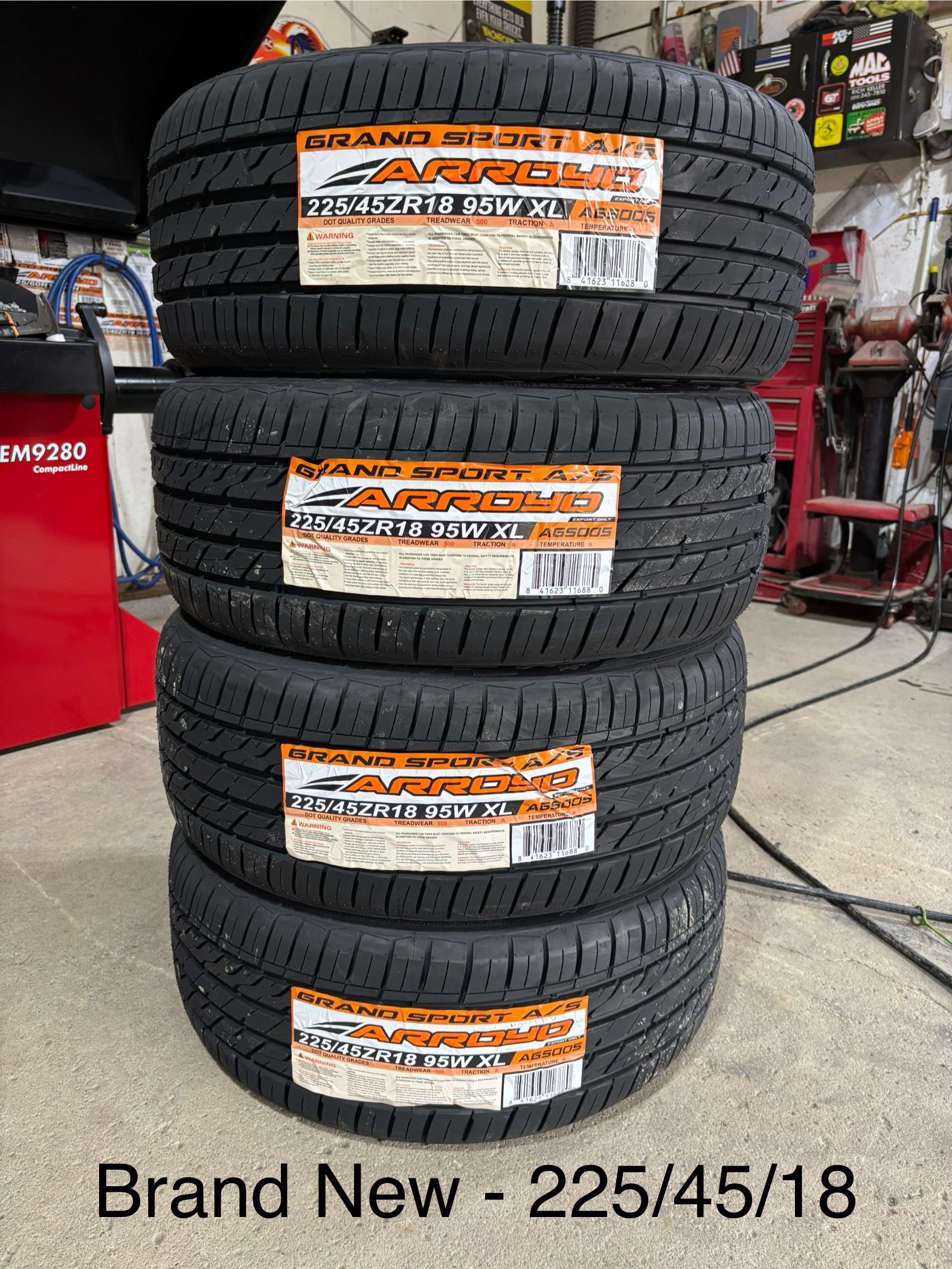 (4) - 225/45/18 Arroyo Grand Sport A/S Tires