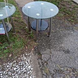 2 Glass End  Tables 