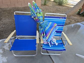 Beach Chairs With Umbrellas