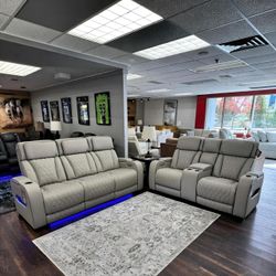 EXCLUSIVE] Boyington Gray Power Reclining Living Room Set