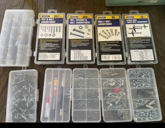 New Assorted Nuts. Bolts, screws, drill bits, etc.