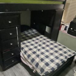 Twin  Bunk Beds  With Dresser    