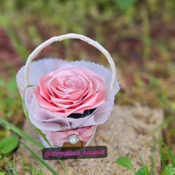 Single Eternal Rose Basket $10
